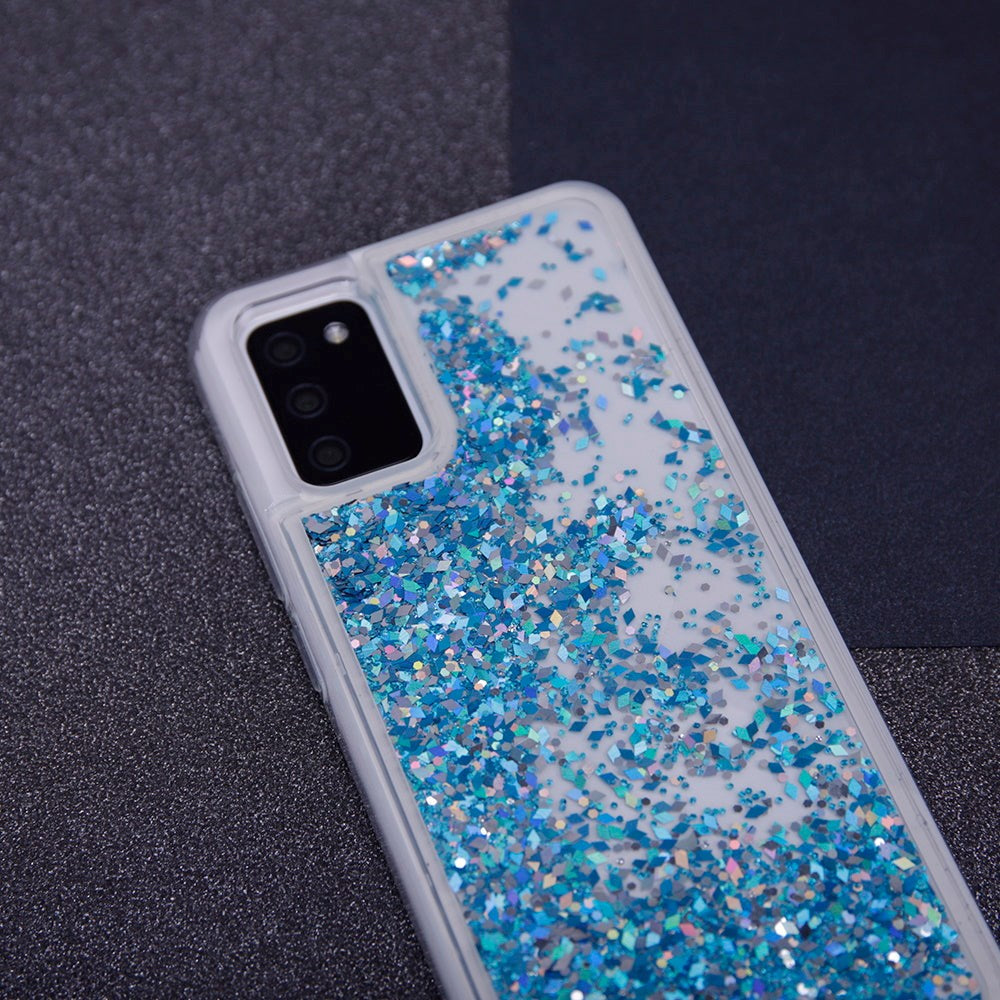 Samsung Galaxy A34 (5G) Gjennomsiktig Glitter Deksel - Blå