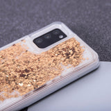 Samsung Galaxy S23 Ultra Gjennomsiktig Glitter Deksel - Gold