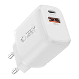 Tech-Protect 65W Vegglader m. 1x USB-C & 1x USB-A - Hvit