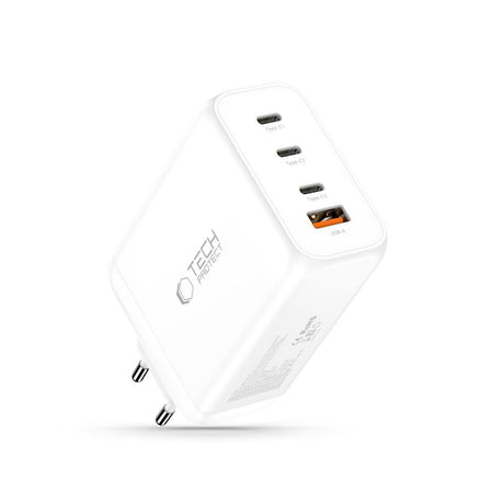 Tech-Protect 240W Vegglader m. 3x USB-C & 1x USB-A - Hvit