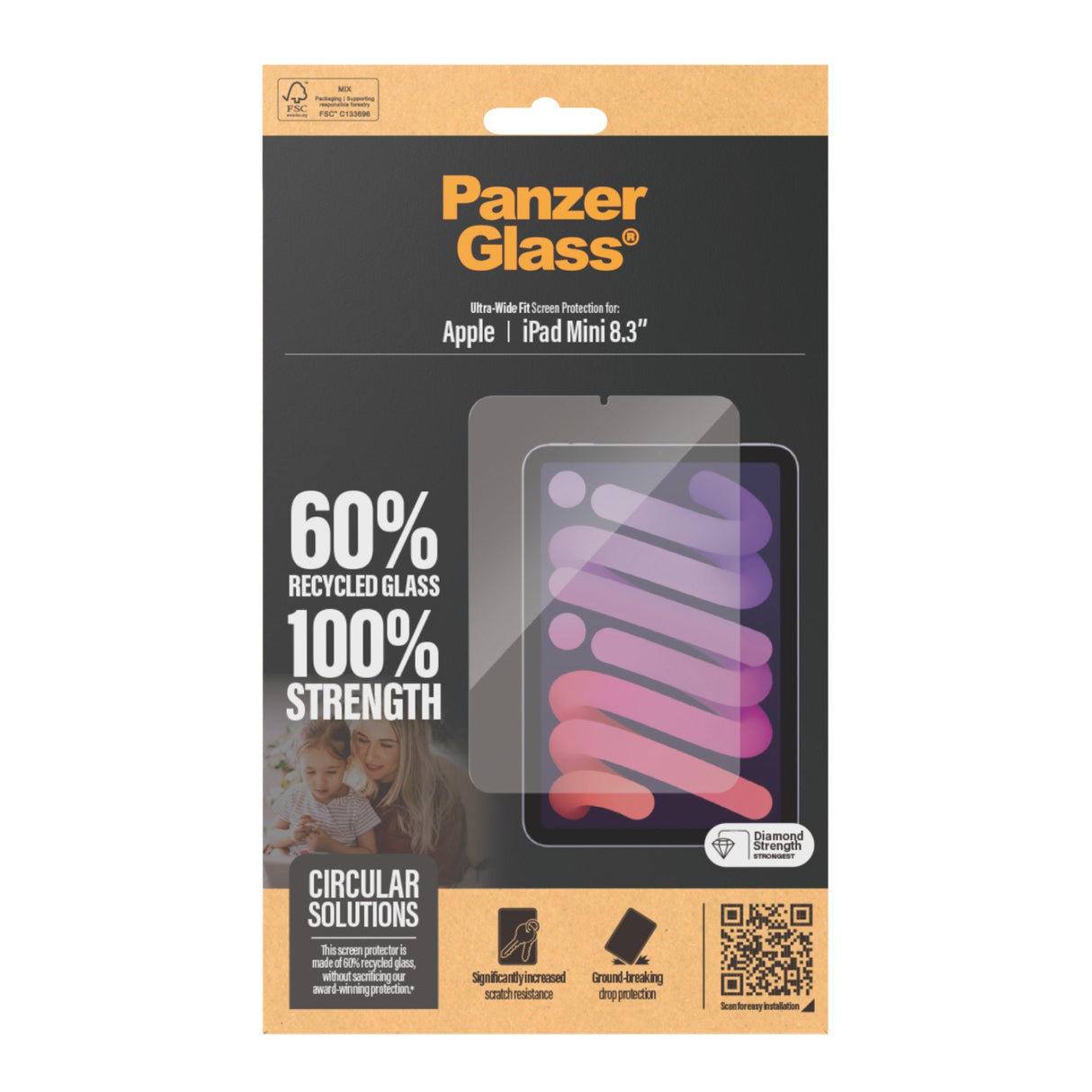 PanzerGlass Skjermbeskytter for iPad Mini 2024 – Ultra Wide Fit