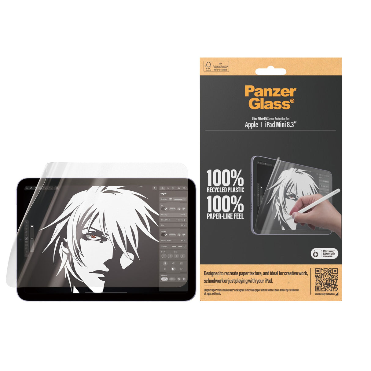 PanzerGlass GraphicPaper Skjermbeskytter for iPad Mini (2024/2021) – Ultra-Wide Fit