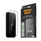 iPhone 16 PanzerGlass Ultra Wide Fit Ceramic Skjermbeskyttelse m. EasyAligner - Svart Kant