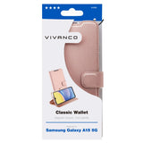 Samsung Galaxy A15 (5G) / A15 Vivanco Classic Wallet Kunstskinn Flipdeksel med Lommebok - Rose Gold