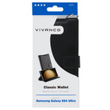 Samsung Galaxy S24 Ultra Vivanco Classic Wallet Kunstskinn Flipdeksel med Lommebok - Svart