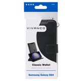 Samsung Galaxy S24 Vivanco Classic Wallet Kunstskinn Flipdeksel med Lommebok - Svart