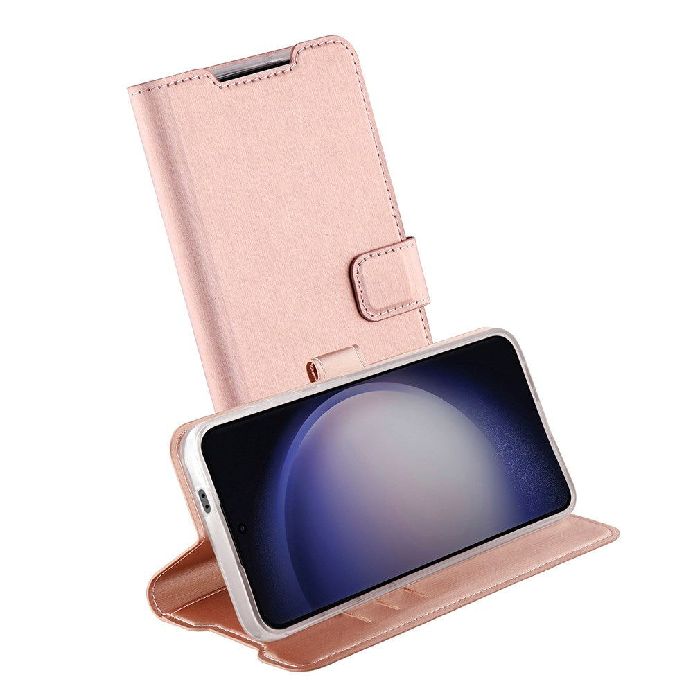 Samsung Galaxy S24 Vivanco Classic Wallet Kunstskinn Flipdeksel med Lommebok - Rose Gold