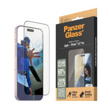 iPhone 16 Pro Max PanzerGlass Ultra Wide Fit Skjermbeskyttelse m. EasyAligner - EyeCare - Diamond Strength - Gjennomsiktig / Svart Kant