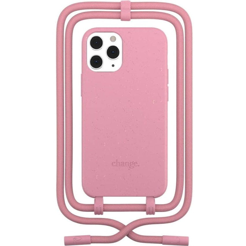 iPhone 12 Pro Max Woodcessories Change Deksel med Strop - 100% Plantebasert - Coral Pink