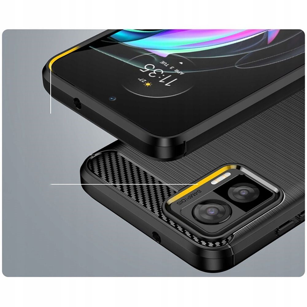 Motorola Edge 30 Neo Tech-Protect Fleksibelt Plast Carbon Deksel - Svart