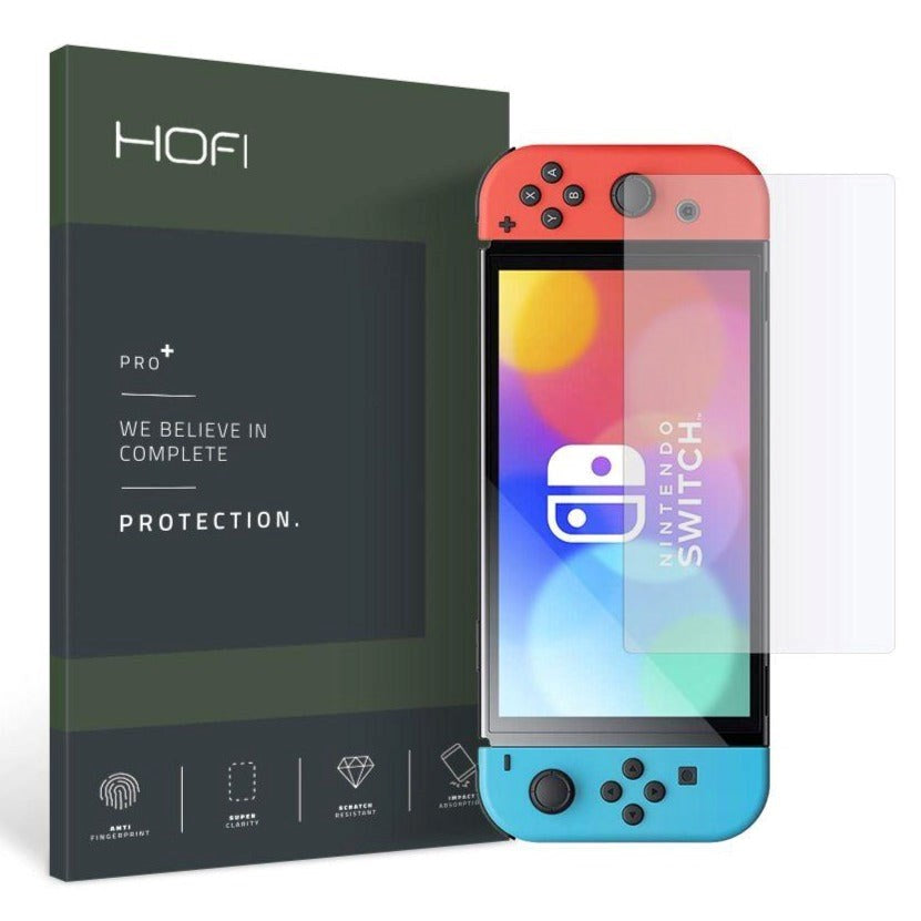 Nintendo Switch OLED Hofi Glass Pro+ Skjermbeskytter - Case Friendly - Gjennomsiktig