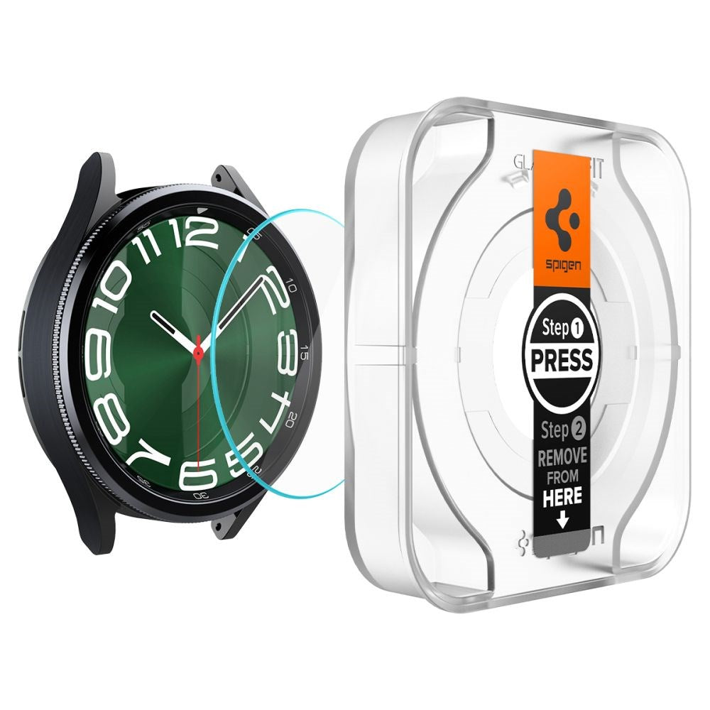 Samsung Galaxy Watch 6 Classic (47mm) Spigen EZ Fit GLAS.tR Skjermbeskytter - 2 stk - Gjennomsiktig