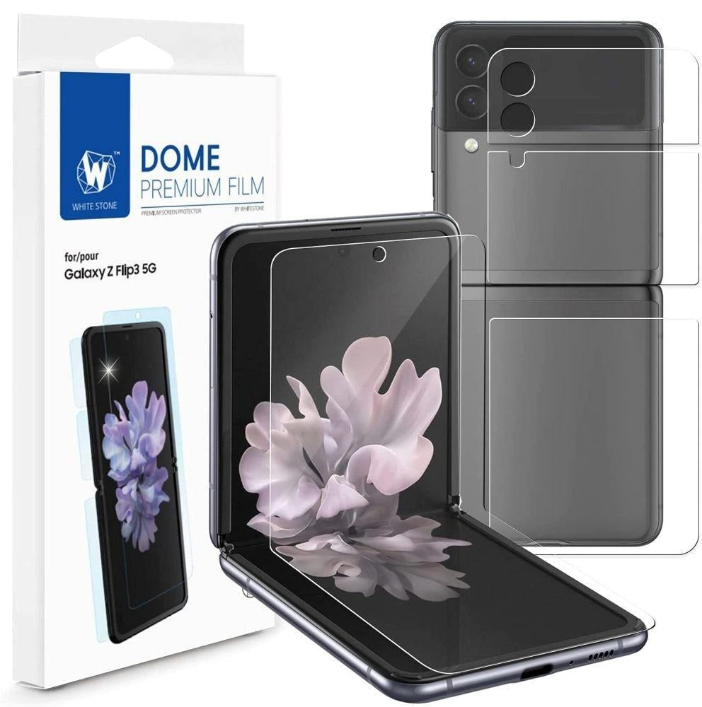 Samsung Galaxy Z Flip3 (5G) Whitestone Dome Premium Skjermbeskytter Komplett Sett