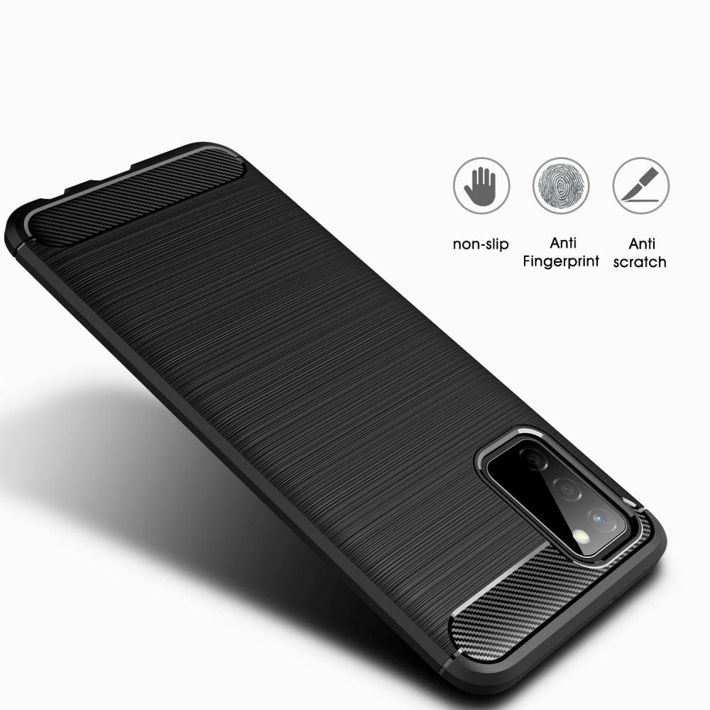 Samsung Galaxy A02s Tech-Protect Fleksibelt Plastikk Carbon Deksel - Sort