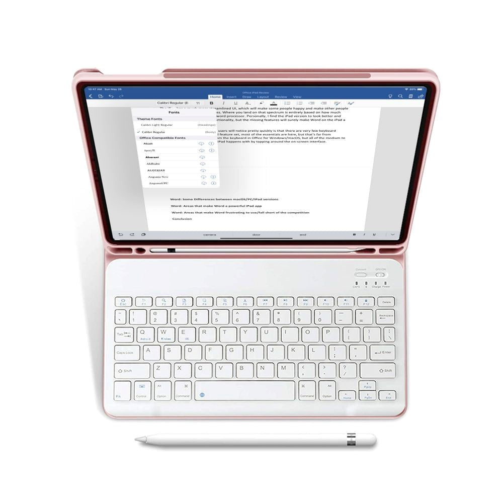 iPad 10.2" (2021 / 2020 / 2019) Tech-Protect Keyboard Deksel Med Pencil Holder - Engelsk Layout - Rosa