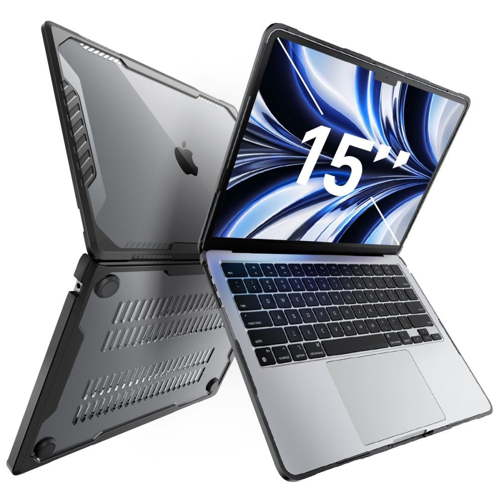 MacBook Air 15 M2/M3 (2023-2024) Supcase Unicorn Beetle Deksel - Gjennomsiktig / Svart