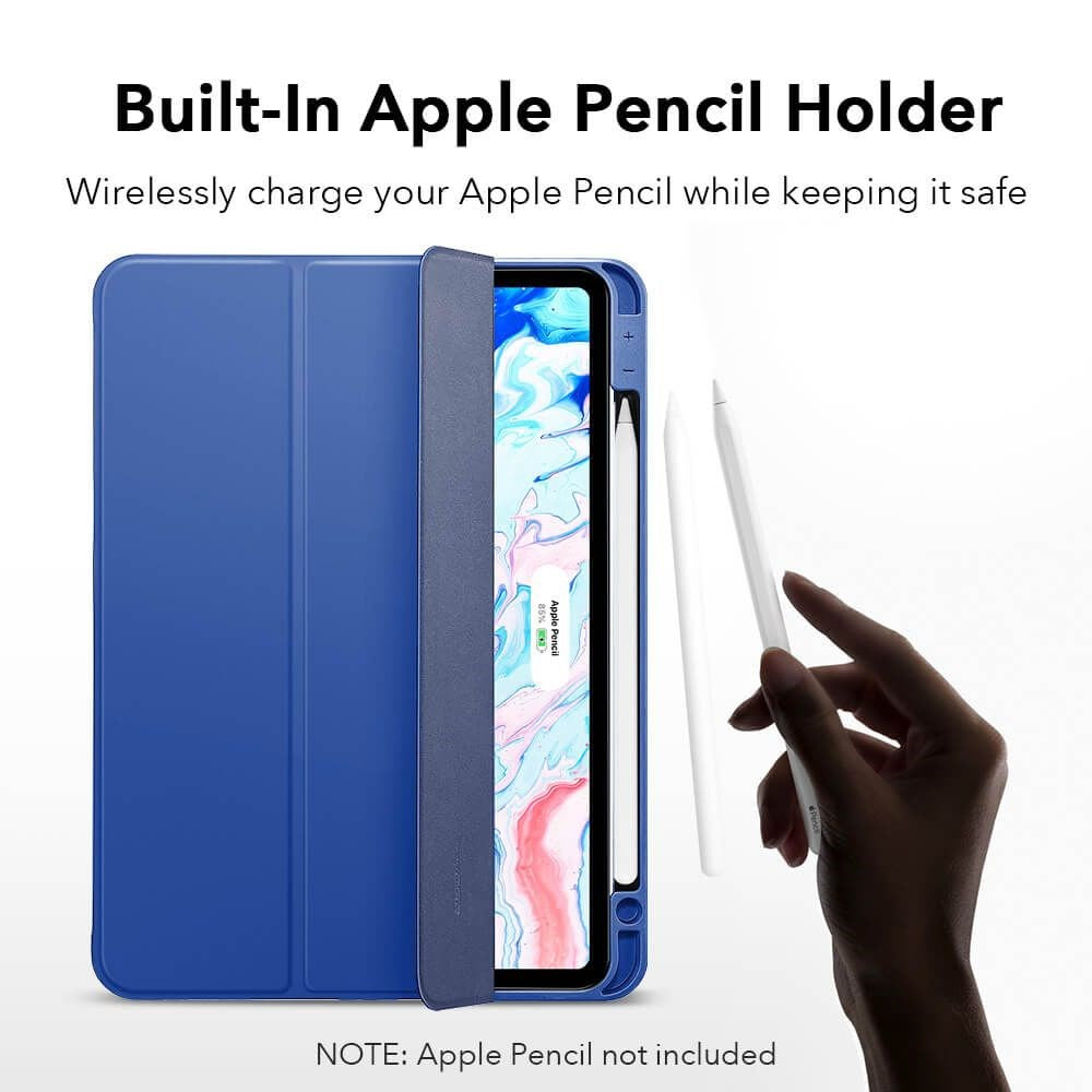 iPad Air (2022 / 2020) / Air 11" (2024) ESR Rebound Deksel Med Apple Pencil Holder - Svart