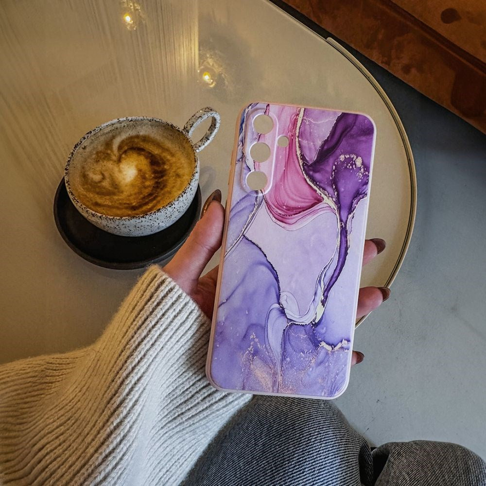 Samsung Galaxy A15 (5G) / A15 Tech-Protect Marble Deksel - Rosa / Lilla