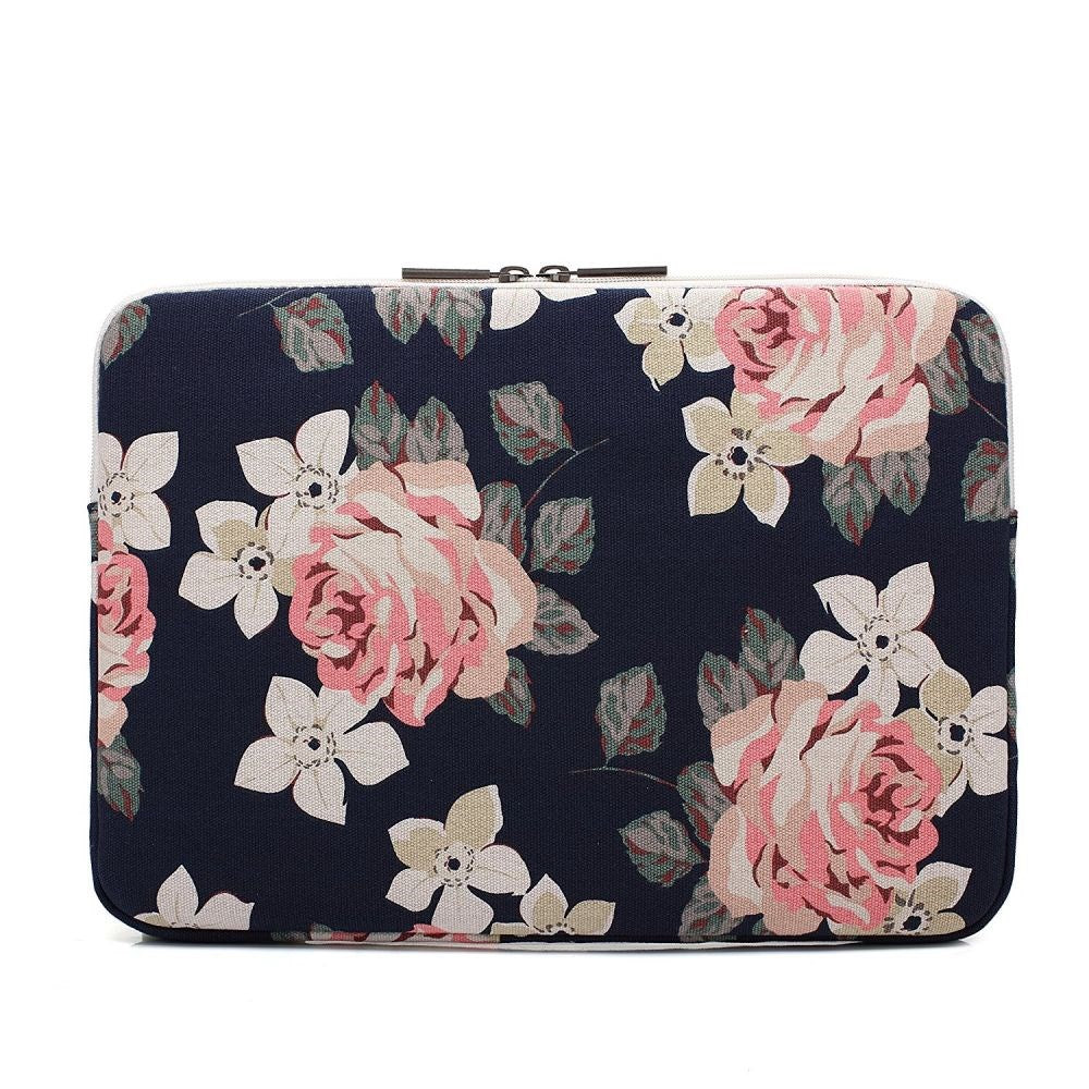 Canvaslife Flower MacBook 13" / PC 13" Sleeve (35 x 25 cm) - Dark