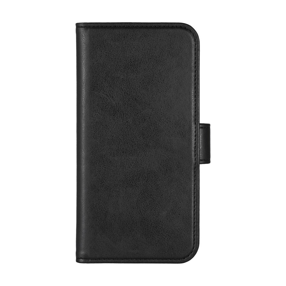 iPhone 16 Pro Essentials Kunstskinn Flip Deksel m. Kortholder & Stativfunksjon - Svart