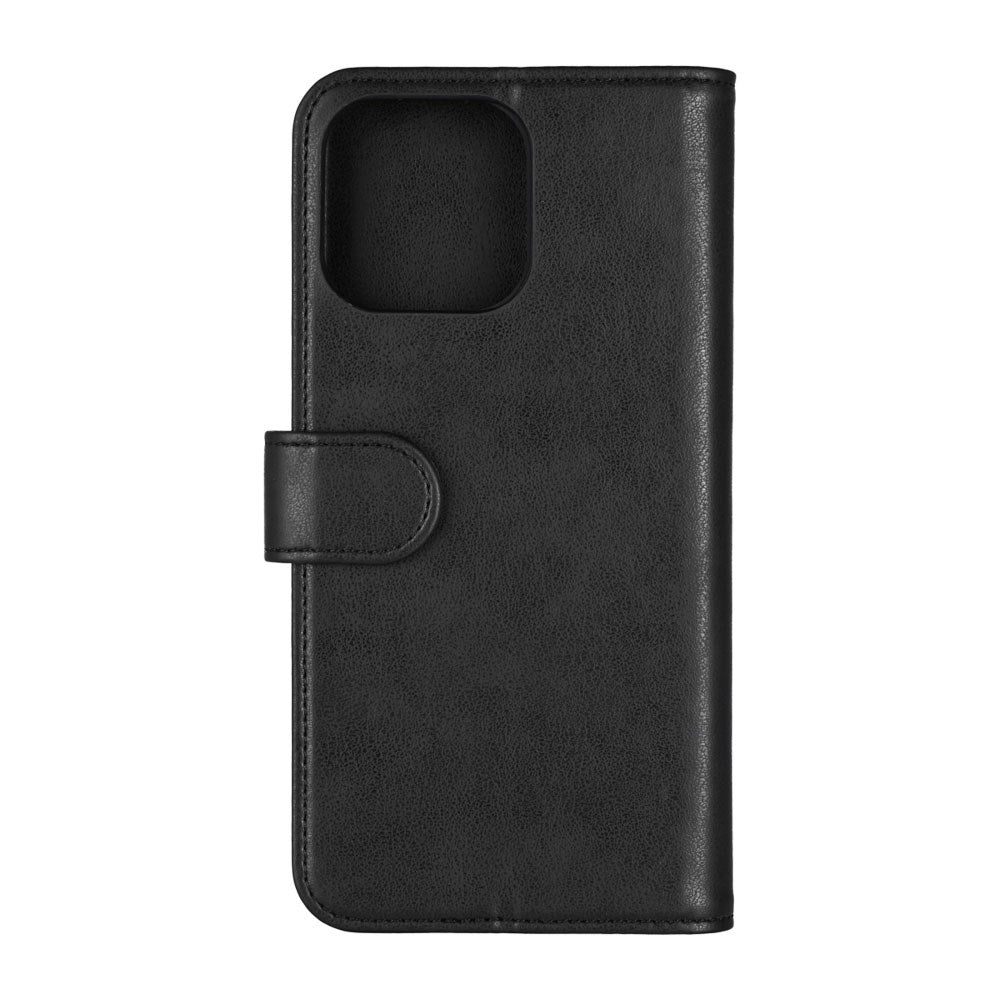 iPhone 16 Pro Max Essentials Kunstskinn Flip Deksel m. Kortholder & Stativfunksjon - Svart