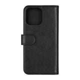 iPhone 16 Pro Max Essentials Kunstskinn Flip Deksel m. Kortholder & Stativfunksjon - Svart