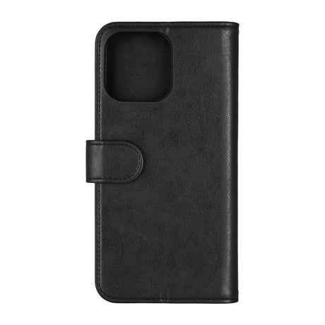 iPhone 16 Pro Max Essentials Kunstskinn Flip Deksel m. Kortholder & Stativfunksjon - Svart