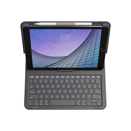 iPad 10.2" (2021 / 2020 / 2019) / Air (2019) - ZAGG Messenger Folio 2 Tastatur (Nordisk Layout) m. Apple Pencil Holder - Charcoal