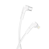 Maxlife USB-C til Lightning Vinklet Kabel 27W - 1m - Hvit