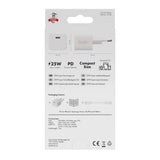 X2O 25W Vegglader m. 1x USB-C & 1x USB-C Kabel - 1.2m - Hvit