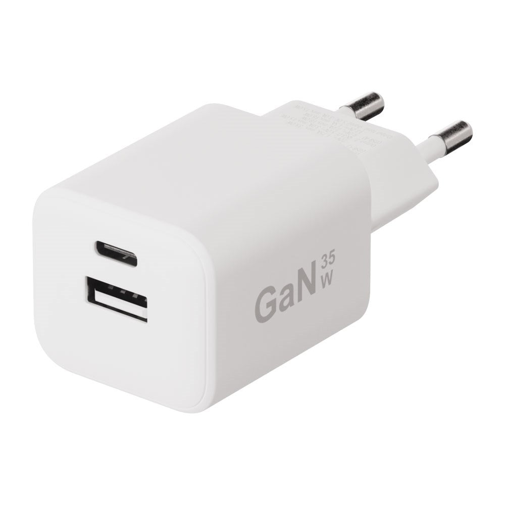 X2O 35W Vegglader m. 1x USB-A & 1x USB-C - Hvit