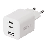 X2O 65W GaN Vegglader m. 2x USB-C & 1x USB-A - Hvit