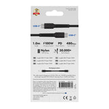 X2O Longlife 100W USB-C til USB-C Kabel - 1m - Svart