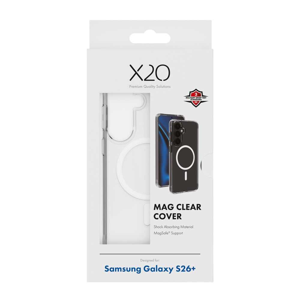 Samsung Galaxy S26+ (Plus) X2O Mag Clear Deksel - MagSafe Kompatibel - Gjennomsiktig