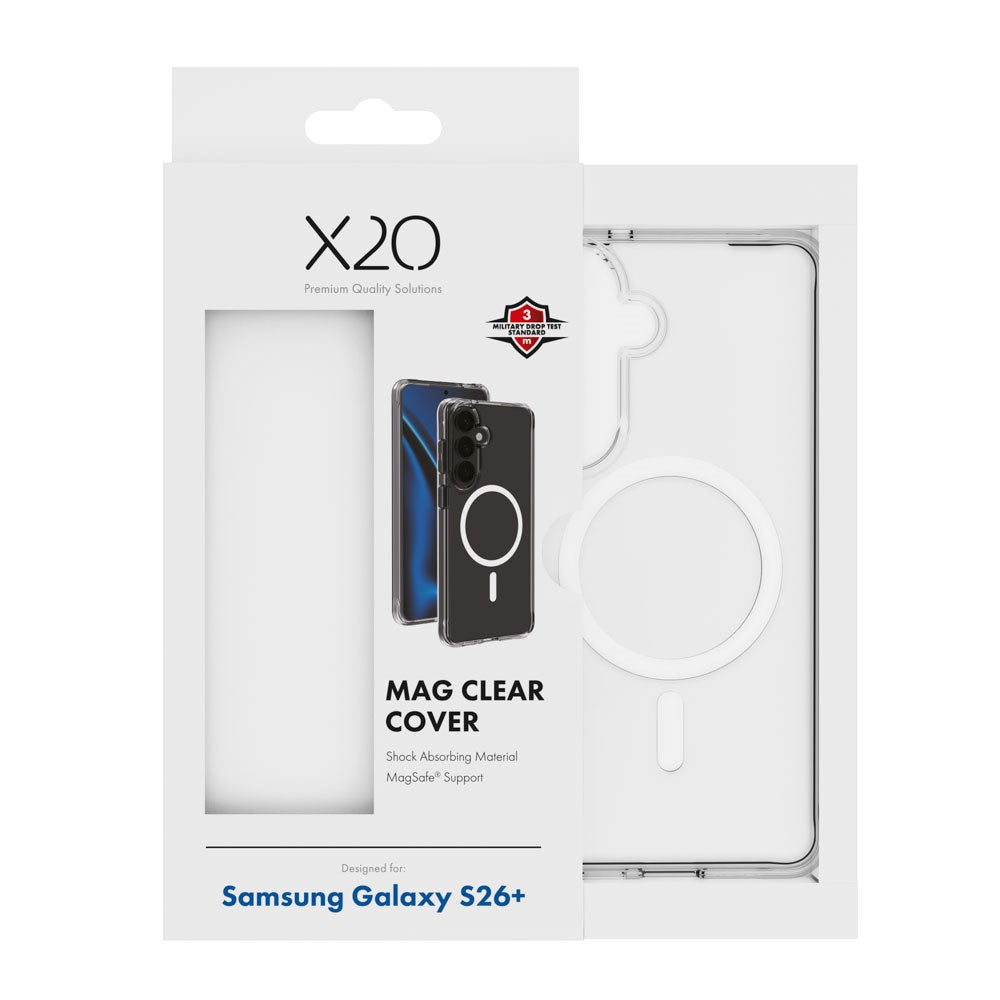 Samsung Galaxy S26+ (Plus) X2O Mag Clear Deksel - MagSafe Kompatibel - Gjennomsiktig