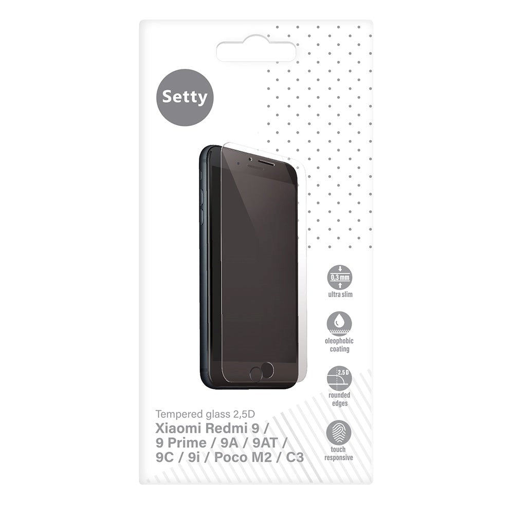 Xiaomi Redmi 9 / 9A / 9AT / 9C Setty Herdet Glass Skjermbeskytter - Case Friendly - Gjennomsiktig