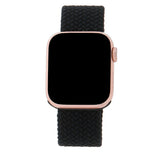 Apple Watch (42/44/SE/45/46/49mm) Smartklokkerem i Elastisk Stoff - Str S - Svart