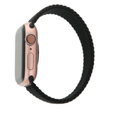 Apple Watch (42/44/SE/45/46/49mm) Smartklokkerem i Elastisk Stoff - Str M - Svart