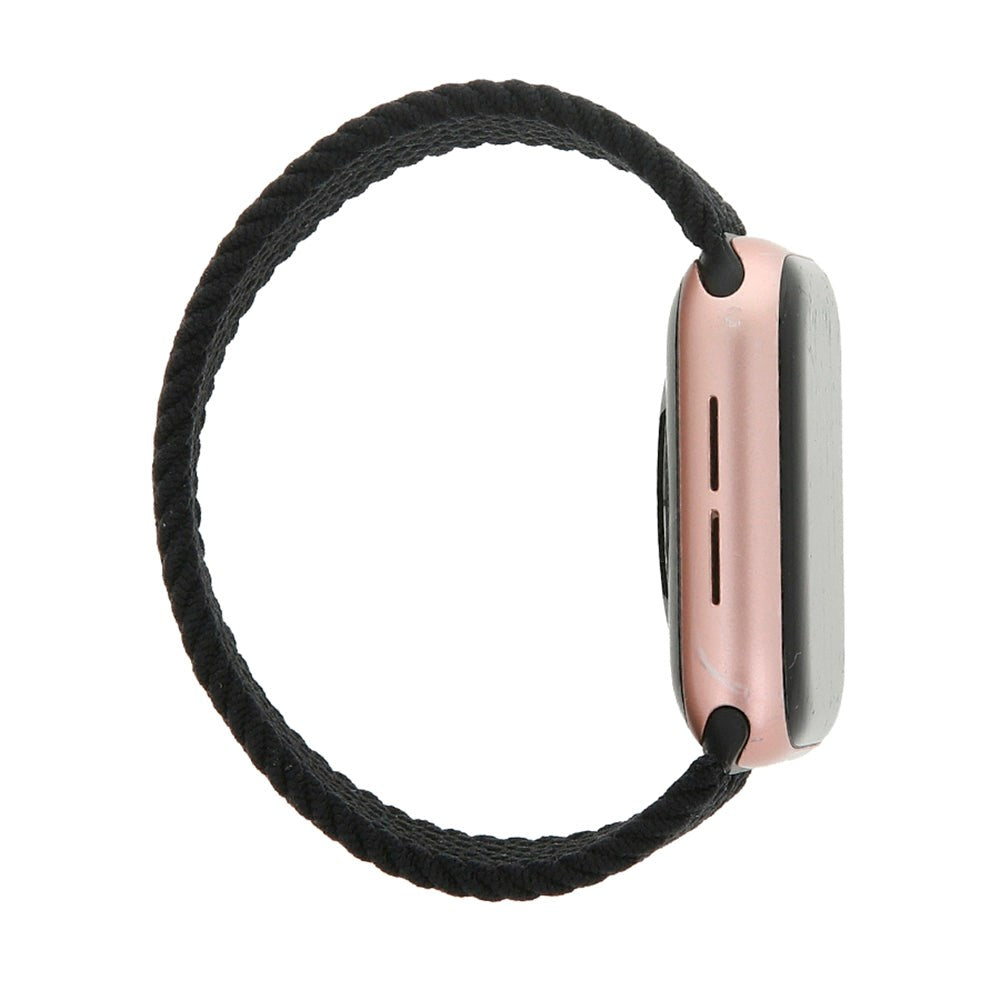 Apple Watch (38/40/SE/41/42mm) Smartklokkerem i Elastisk Stoff - Str M - Svart