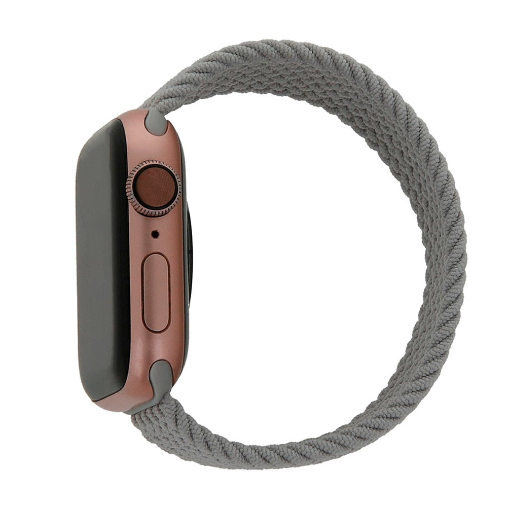 Apple Watch (38/40/SE/41/42mm) Smartklokkerem i Elastisk Stoff - Str XS - Grå