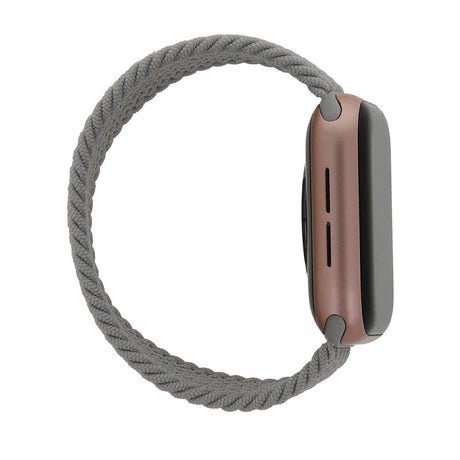 Apple Watch (38/40/SE/41/42mm) Smartklokkerem i Elastisk Stoff - Str M - Grå