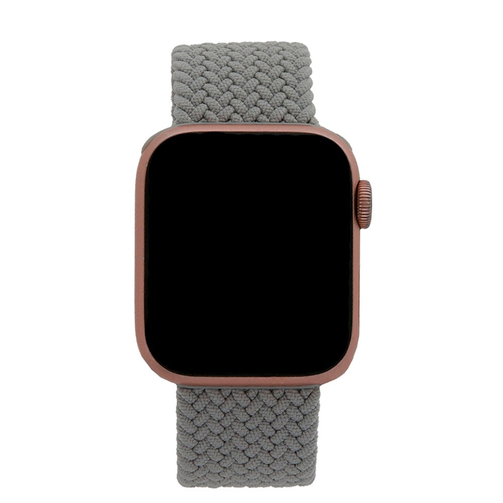 Apple Watch (42/44/SE/45/46/49mm) Smartklokkerem i Elastisk Stoff - Str S - Grå