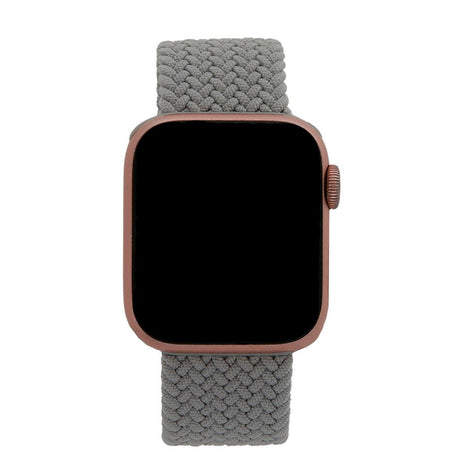 Apple Watch (42/44/SE/45/46/49mm) Smartklokkerem i Elastisk Stoff - Str XS - Grå