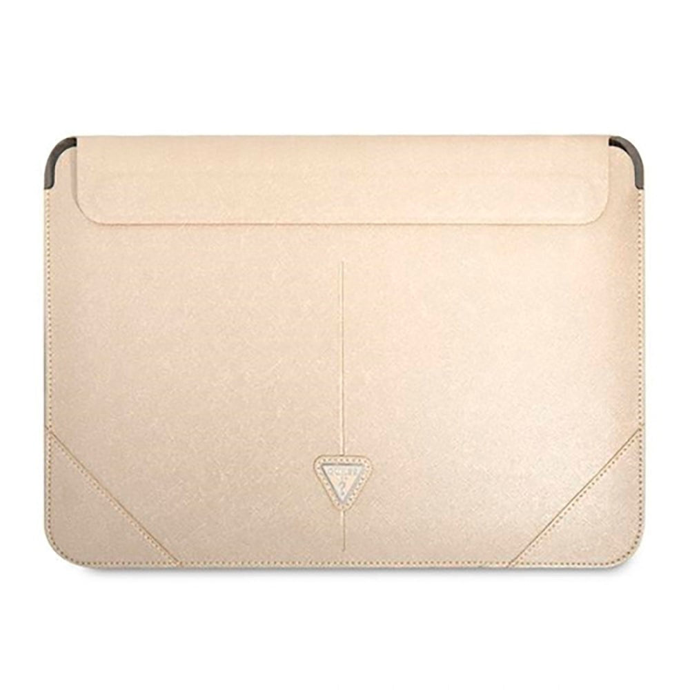 Guess Beskyttende Macbook Sleeve 13"/ 14" (33 x 23 Cm) - Beige - Saffiano Triangle