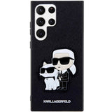 Samsung Galaxy S23 Ultra Karl Lagerfeld Saffiano Karl & Choupette Hard Case - Svart