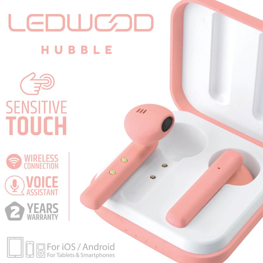 LEDWOOD Hubble True Wireless In-Ear Hodetelefoner med mikrofon - Pink