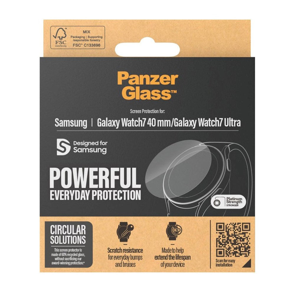 PanzerGlass Samsung Galaxy Watch 7 (40mm) Herdet Glas Skjermbeskytter - Gjennomsiktig