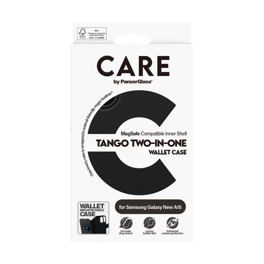 CARE by PanzerGlass Samsung Galaxy A16 Feature Tango 2-in-1 Deksel med Lommebok - Svart