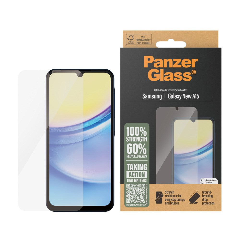 Samsung Galaxy A16 PanzerGlass Ultra Wide Fit Skjermbeskyttelse - Platinum Strength - Gjennomsiktig