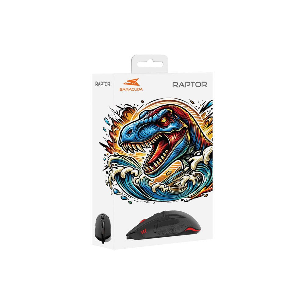 Baracuda RAPTOR Gaming Mus - 8D / 6400 DPI - Svart